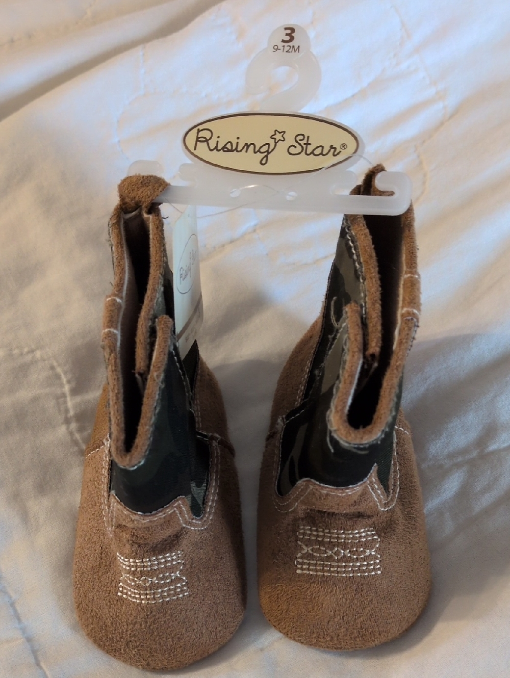 Rising Star Brown Suede Baby Cowboy Boots 9-12 Month